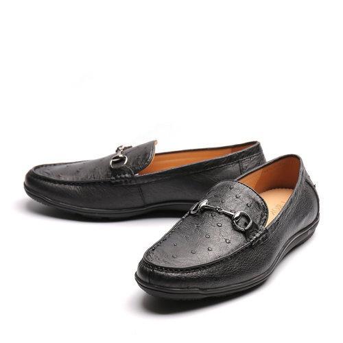 【21春夏新品】UROK新款鸵鸟皮男士防滑耐磨乐福鞋个性时尚潮流真鞋 商品图1