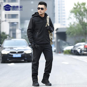 【软壳战术通勤套装】冬季户外通勤加绒套装 战术训练服