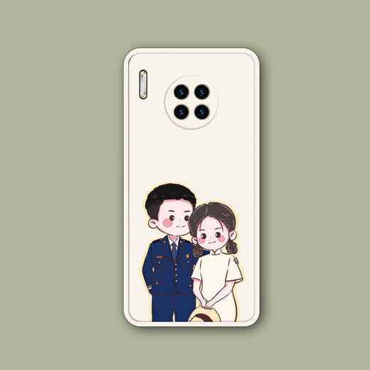 【定制军恋手机壳系列液态硅胶/皮纹壳材质古董白色，定制不退换下单请备注手机型号】 商品图6