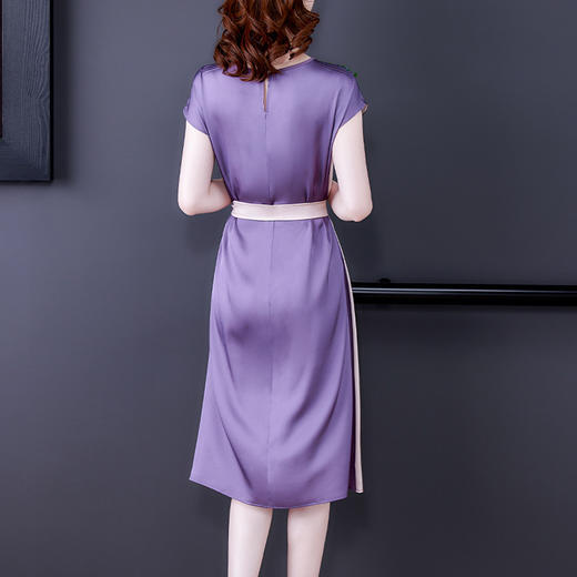 AHM-as7706夏季新款时尚气质印花短袖系带中长裙 商品图3