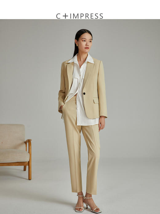 西嘉C+IMPRESS/西嘉【日本进口牛津纺】西装外套女通勤气质职业小西服套装 商品图0