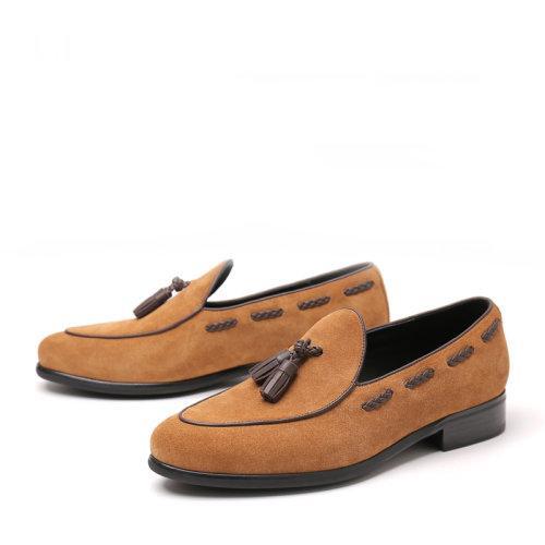 UROK手工反绒皮鞋男士正装男鞋商务乐福鞋 商品图1