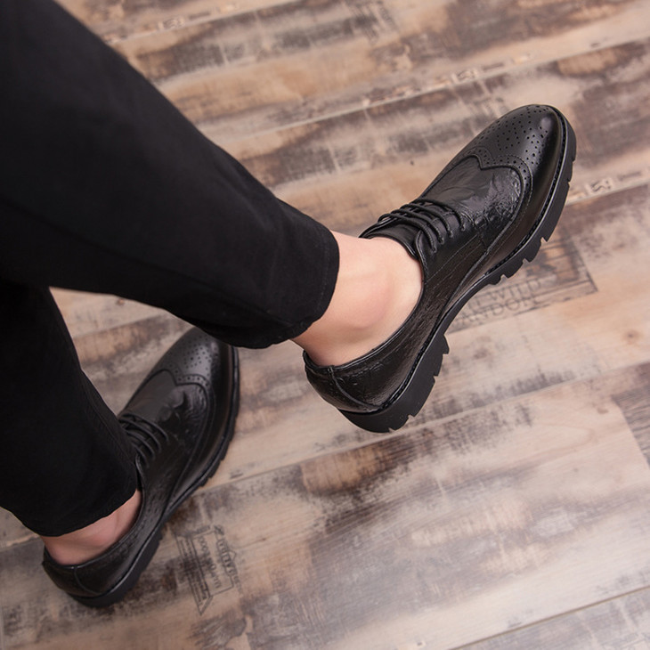 布洛克男鞋厚底