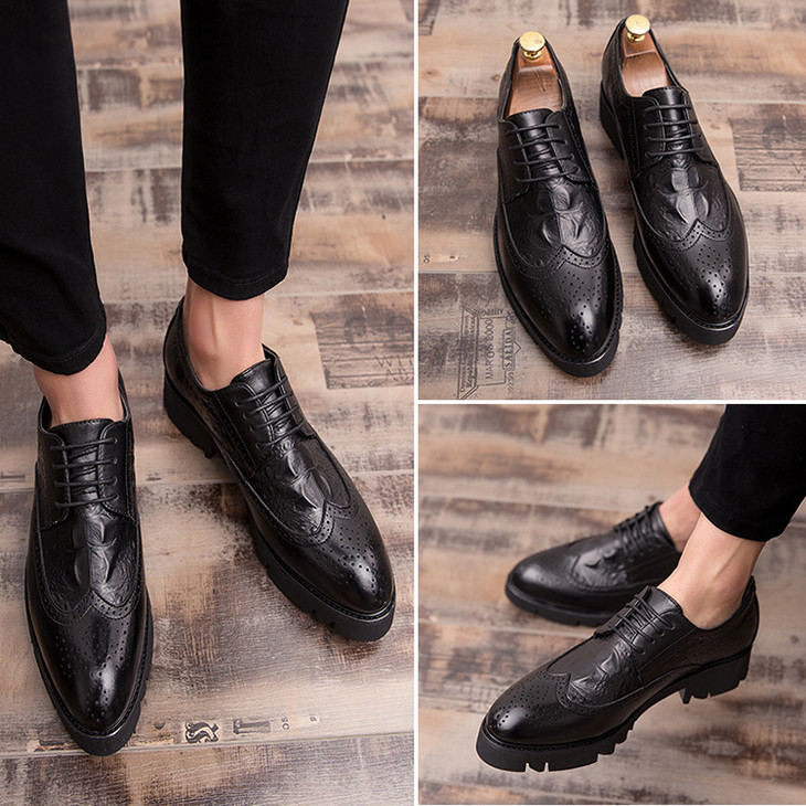 布洛克男鞋厚底