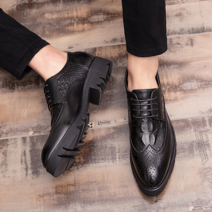 布洛克男鞋厚底