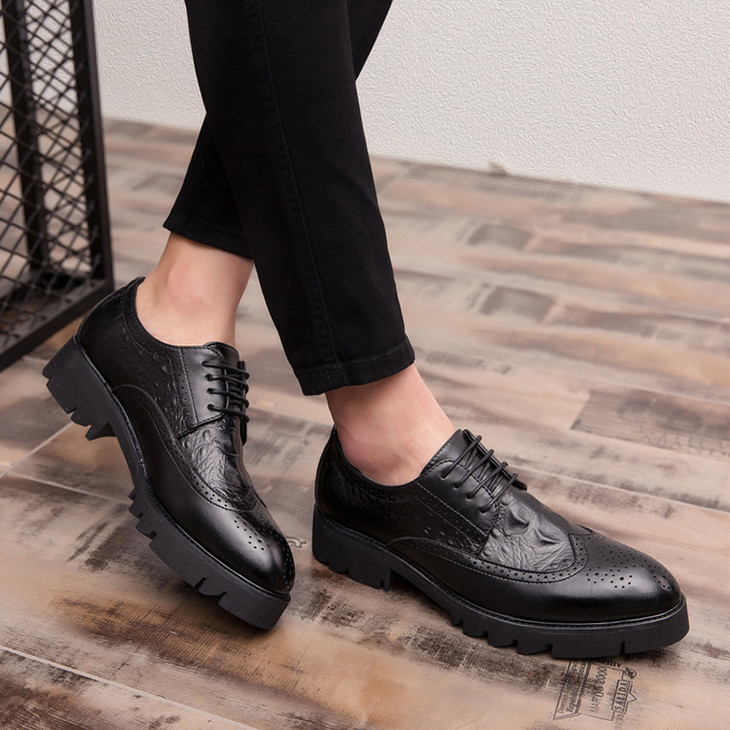 布洛克男鞋厚底