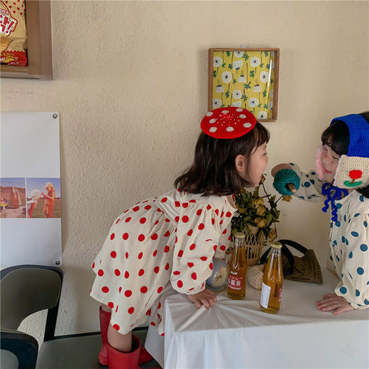 【母婴】新款连衣裙女童时尚韩版波点裙长袖可爱圆点裙子 商品图3