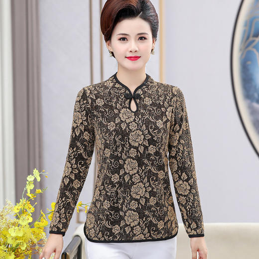 FW  670春秋名族风改良旗袍上衣长袖洋气打底衫 商品图1
