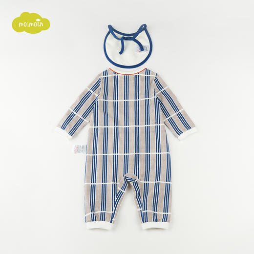 【尺码偏小请拍大一码】moimoln小云朵童装2021秋装新品男女宝纯棉连体衣新生儿舒适爬服LQF1NZUU12 商品图1