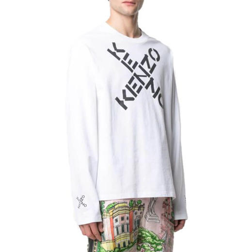 KENZO 高田贤三 男士Big X图案交叉标志长袖卫衣 白色 FB55 TS153 4SK 01 商品图1