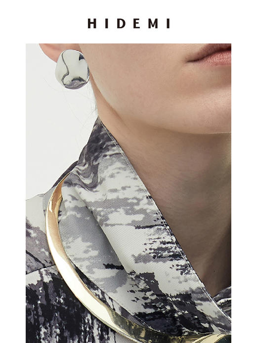 HIDEMI简约设计感圆形耳环 金色/银色 商品图8