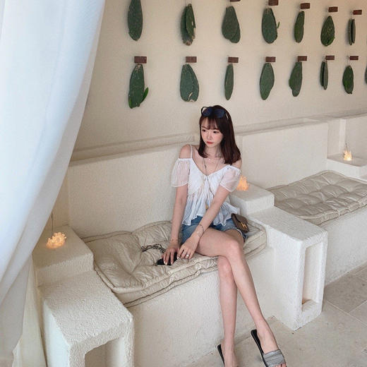 【金蘑菇菇 soho纽约小短裤】时髦显腿长高腰牛仔短裤热裤潮 商品图2