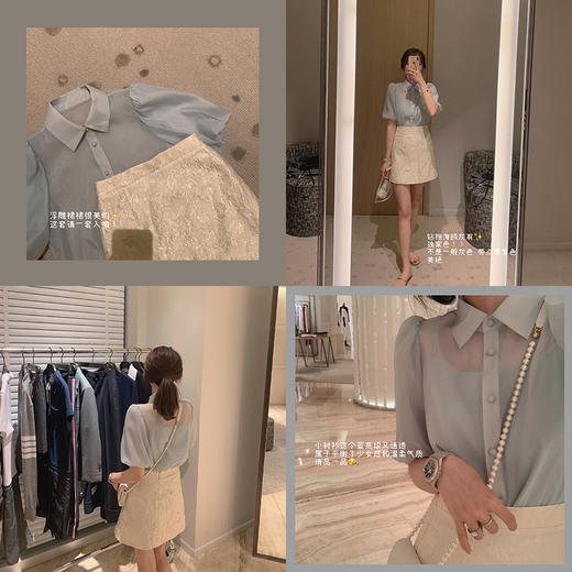 【金蘑菇菇 马耳他蓝湖系列】治愈清爽蓝白色系水墨无袖连衣裙 商品图3