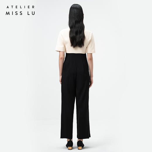 AtelierMissLu—黑白橘撞色高腰连体裤/0000053 商品图3