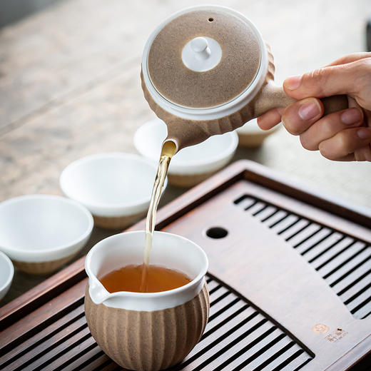 粗陶功夫茶具配茶叶罐侧把壶套组简约茶壶陶瓷泡茶中式复古 商品图2