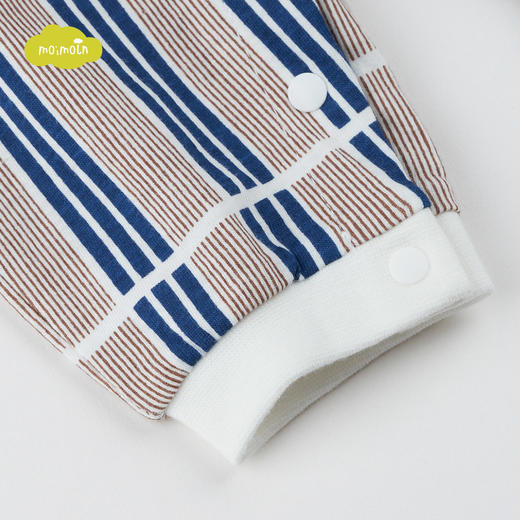 【尺码偏小请拍大一码】moimoln小云朵童装2021秋装新品男女宝纯棉连体衣新生儿舒适爬服LQF1NZUU12 商品图3