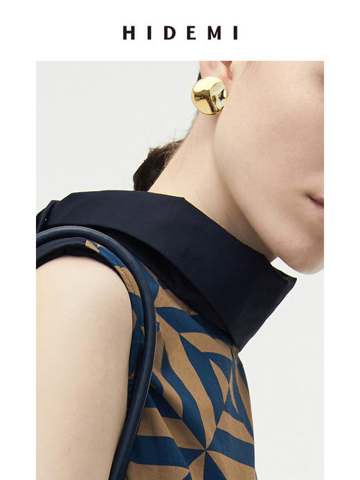 HIDEMI简约设计感圆形耳环 金色/银色 商品图9