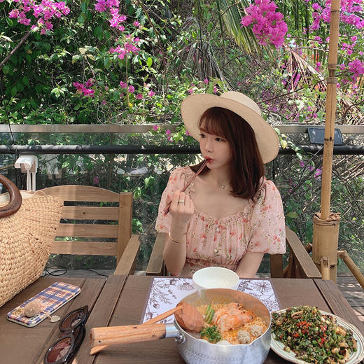 【金蘑菇菇 恋爱博物馆系列】少女感十足～粉色碎花连衣裙 商品图4