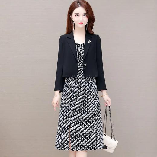 YWE-JMYS-MB06秋新款小西装印花时尚气质两件套装连衣裙 商品图2