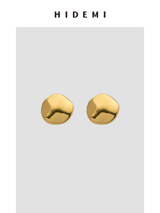 HIDEMI简约设计感圆形耳环 金色/银色 商品图13