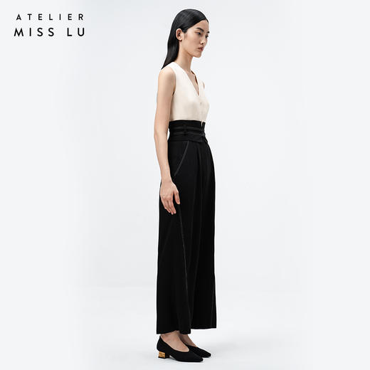 AtelierMissLu—黑白马甲高腰连体裤/0000054 商品图2