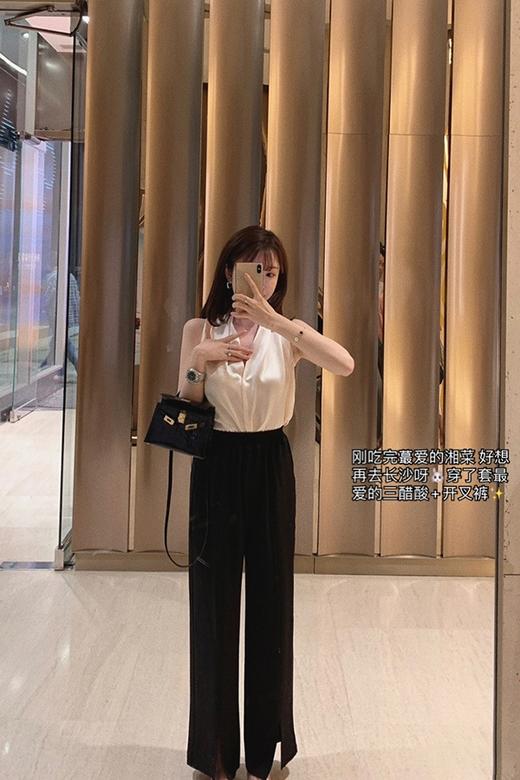 【金蘑菇菇 瘦瘦开叉裤】高腰垂感质感休闲裤小个子显腿长 商品图5