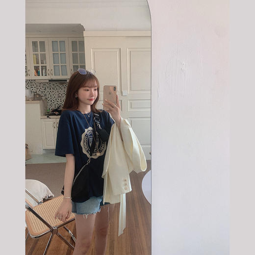 【金蘑菇菇 soho纽约小短裤】时髦显腿长高腰牛仔短裤热裤潮 商品图4