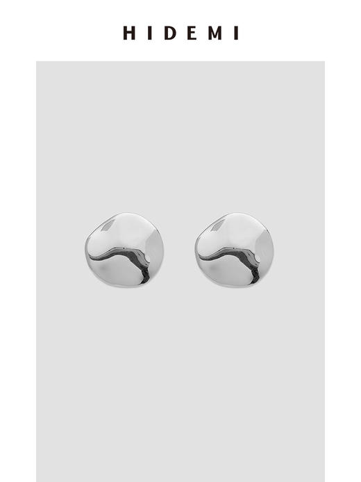 HIDEMI简约设计感圆形耳环 金色/银色 商品图12