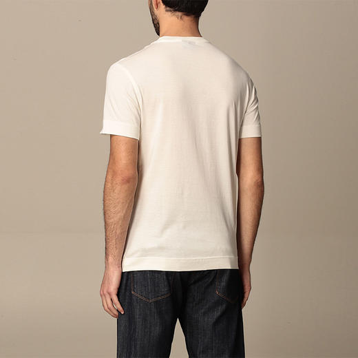 ARMANI 阿玛尼 男士棉质徽标圆领短袖T恤 白色 3K1TE6 1JSHZ 0101 商品图1