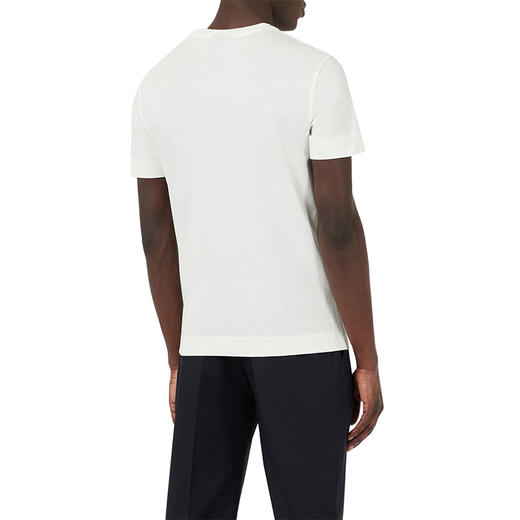 ARMANI 阿玛尼 男士签名刺绣圆领短袖T恤 白色 3K1TL6 1JULZ 0101 商品图2