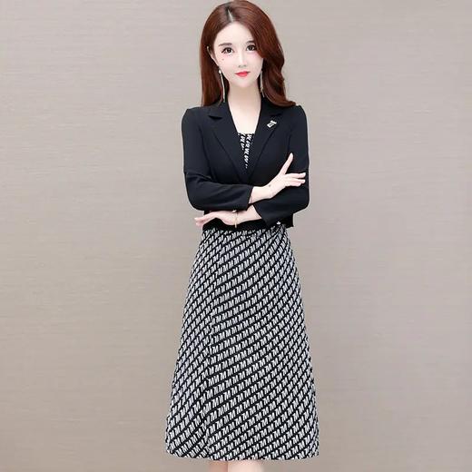 YWE-JMYS-MB06秋新款小西装印花时尚气质两件套装连衣裙 商品图3