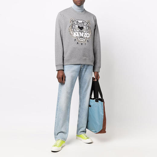 【一】KENZO 高田贤三 男士棉质圆领虎头刺绣运动卫衣 灰色 FB65 SW123 4XA 95 商品图3
