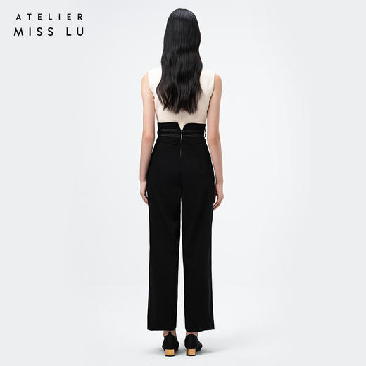 AtelierMissLu—黑白马甲高腰连体裤/0000054 商品图3