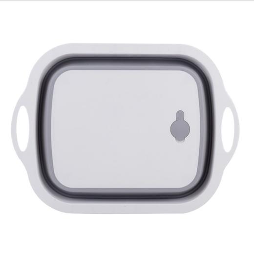 【沥水+洗菜+菜板三合一】多功能厨房大容量折叠洗菜盆 户外加高沥水洗菜篮环保菜板 商品图4