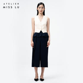 AtelierMissLu—米白收腰造型小马甲/00152