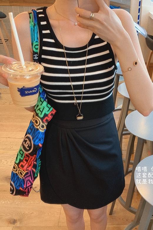 【金蘑菇菇 Bella in LA刚需背心组】洋气好百搭条纹针织外穿背心 商品图5