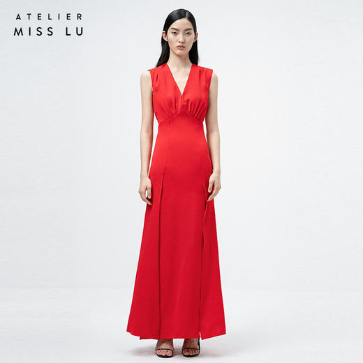 AtelierMissLu / Naomi-嘉年华红收腰长礼服 商品图0