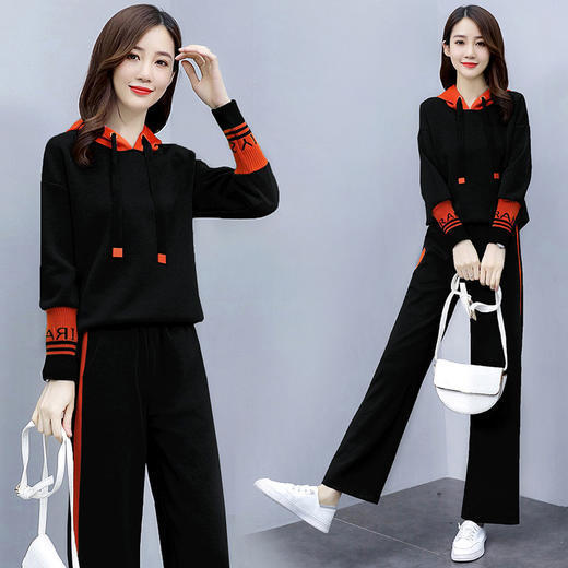 2021简约时尚潮流套装长袖秋季宽松休闲气质HR8979 商品图0