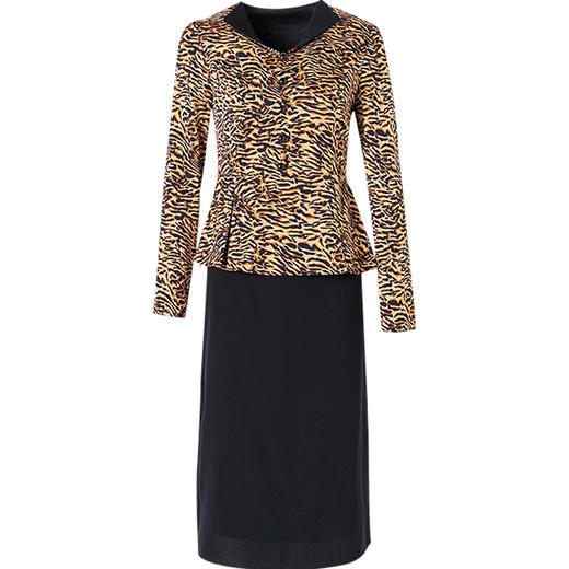 SSGS-C409新款时尚优雅气质收腰印花上衣一步裙两件套 商品图4