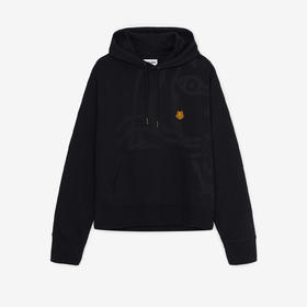 KENZO 高田贤三 男士棉质logo印花小虎头刺绣抽绳连帽卫衣 黑色 FB65 SW305 4MO 99