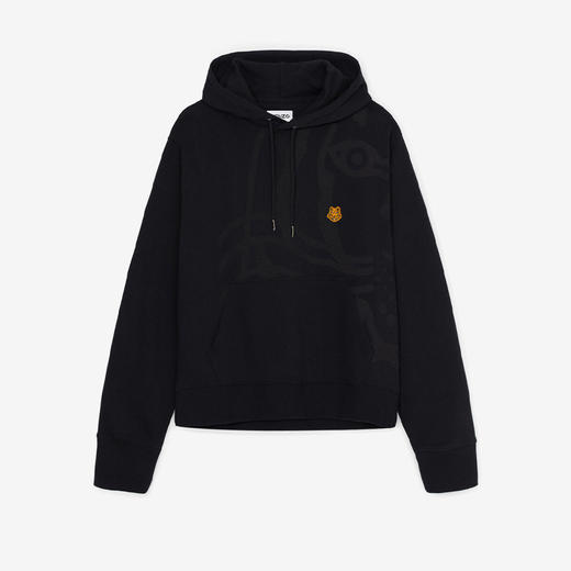 KENZO 高田贤三 男士棉质logo印花小虎头刺绣抽绳连帽卫衣 黑色 FB65 SW305 4MO 99 商品图0