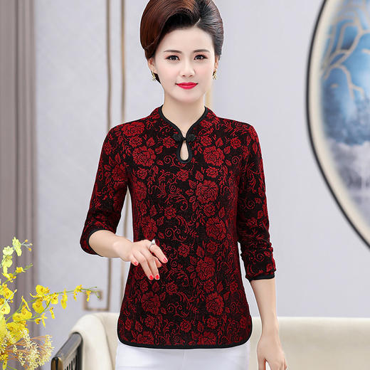 FW  670春秋名族风改良旗袍上衣长袖洋气打底衫 商品图0