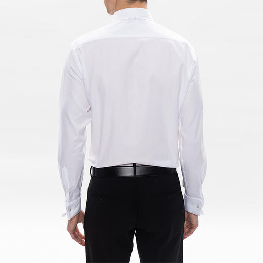 ARMANI 阿玛尼 男士棉质翻领鹰标刺绣长袖衬衫 白色 3K1CC3 1NXRZ 0152 商品图2