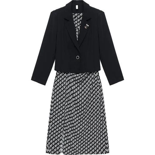 YWE-JMYS-MB06秋新款小西装印花时尚气质两件套装连衣裙 商品图4