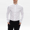 ARMANI 阿玛尼 男士棉质翻领鹰标刺绣长袖衬衫 白色 3K1CC3 1NXRZ 0152 商品缩略图1