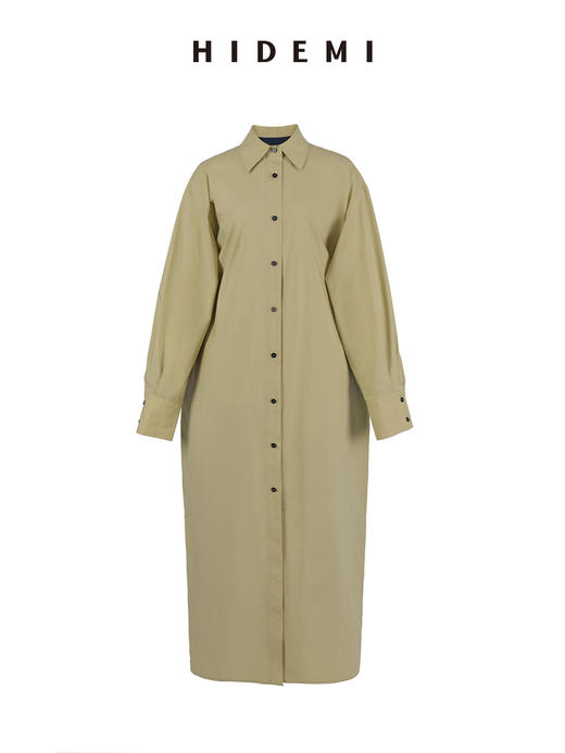 HIDEMI撞色拼接廓形长款衬衫 商品图14
