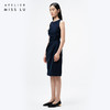 AtelierMissLu /Garcia-藏青拼白褶皱连衣裙 商品缩略图1