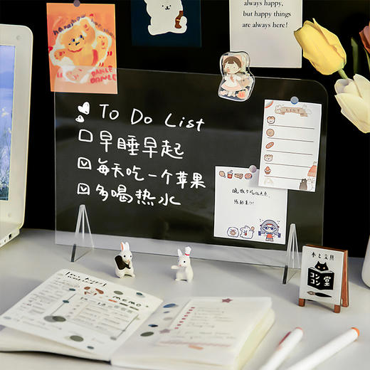 【透明亚克力记事板】备忘提示留言板桌面小白板简约办公室家庭家用桌面留言板ins风挂墙上可擦笔写字板 商品图4