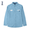 热刺新款百搭休闲长袖潮流牛仔蓝衬衣男 商品缩略图0