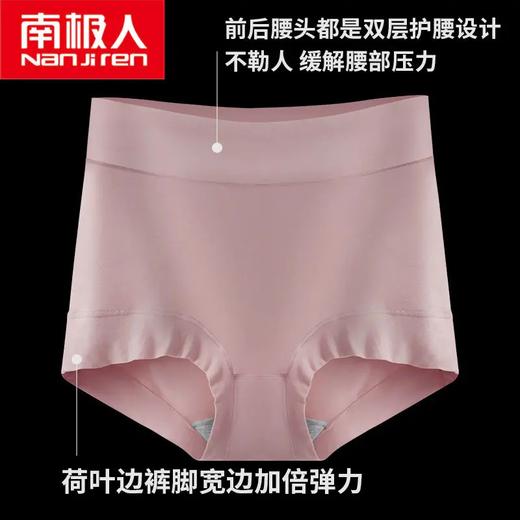 TZW-南极人4条莫代尔高腰内裤女裆加大码200斤三角裤头 商品图1